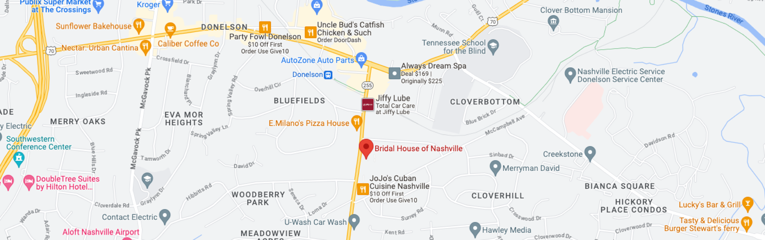 Bridal Hous eof Nashville Map - Desktop Image